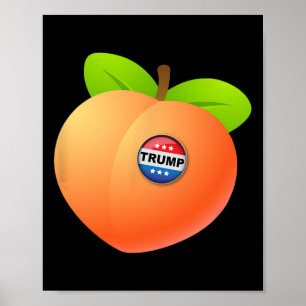 Impeach Trump - Perzik Met Trump Knop Anti Trump Poster