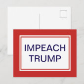 Impeach Trump Red en White Briefkaart (Voorkant / Achterkant)