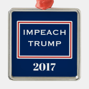 Impeach Trump Red White Blue Sjabloon Metalen Ornament