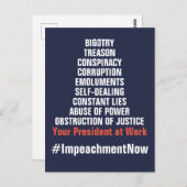 impeach van verraderlijke collusie en corruptie briefkaart (Voorkant / Achterkant)