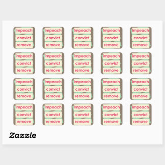 Impeach veroordelen verwijderen in stijl van de ja vierkante sticker