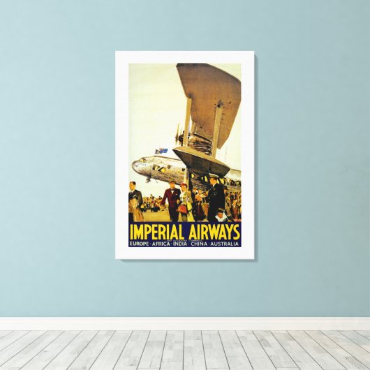 Imperial Airways Arrival Canvas Afdruk (Insitu (Houten vloer))
