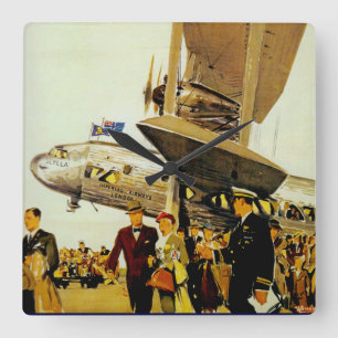 Imperial Airways Arrival Vierkante Klok