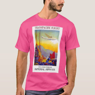 Imperial Airways Transpacific Flight Print T-shirt