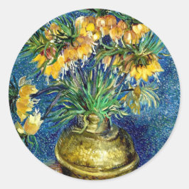 Imperial Fritillaries in a Copper Vase - Van Gogh Ronde Sticker