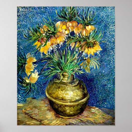 Imperial Fritillaries in Copper Vase-Van Gogh Art Poster (Voorkant)