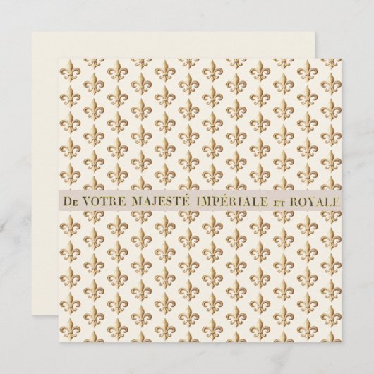  Imperial Heraldic fleur de lis note card (Voorkant / Achterkant)