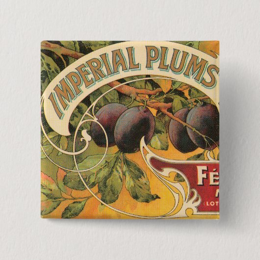Imperial Plums Vierkante Button 5,1 Cm (Voorkant)
