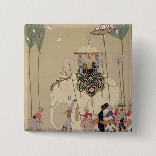 Imperial Procession (kleurenlitho) Vierkante Button 5,1 Cm