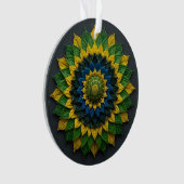 Imperial Solar Leaf Mandala Luxury Keychain - Emer (devant)
