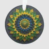 Imperial Solar Leaf Mandala Luxury Keychain - Emer (devant)