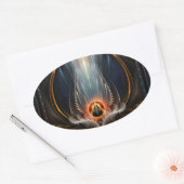 Imperial View Fractal Art Oval Sticker (Enveloppe)
