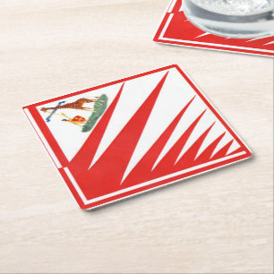 Imperiale Contrada della Giraffa - Giraffe Palio Vierkante Kartonnen Onderzetter