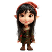 Impish Meisje Kerst Elf Witte Gift Labels Cadeaulabel