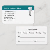 Implant dentaire thème Nomination Cartes de visite (Devant / Derrière)