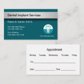 Implants dentaires Cartes de visite de rendez-vous (Devant / Derrière)
