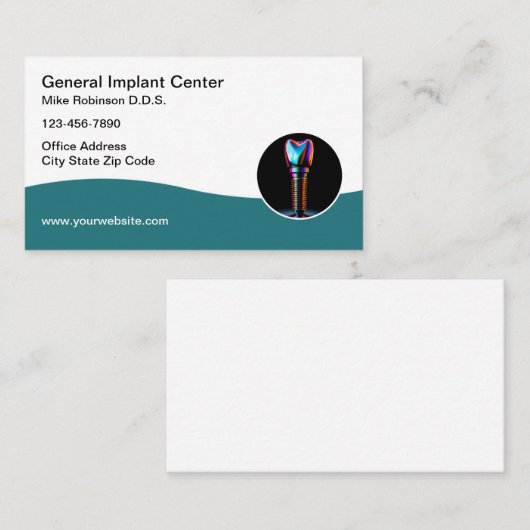 Implants dentaires Cartes de visite de thème (Devant / Derrière)