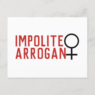Impolite Arrogant Woman Symbol 2 Line Briefkaart