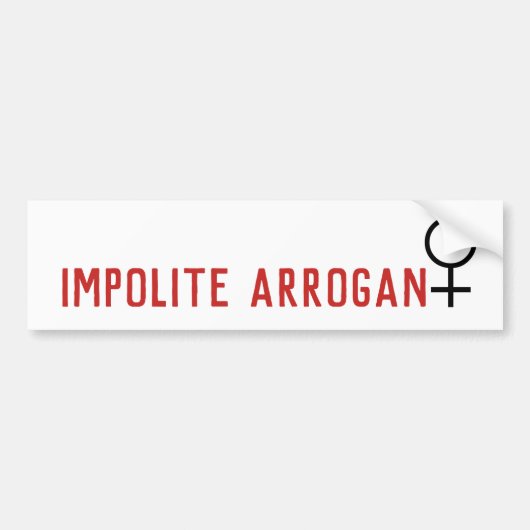 Impolite Arrogant Woman Symbol 2 Line Bumpersticker (Voorkant)