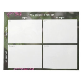 Important and urgent task Matrix (romantic nature) Notitieblok