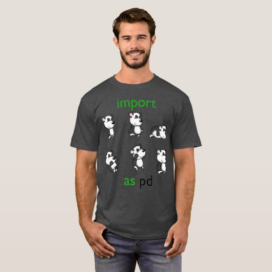 importpandas pd Funny Data Science Library T-shirt (Voorkant volledig)