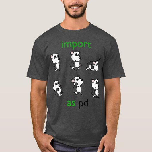 importpandas pd Funny Data Science Library T-shirt (Voorkant)