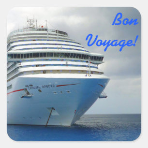 Imposant boog bon voyage vierkante sticker