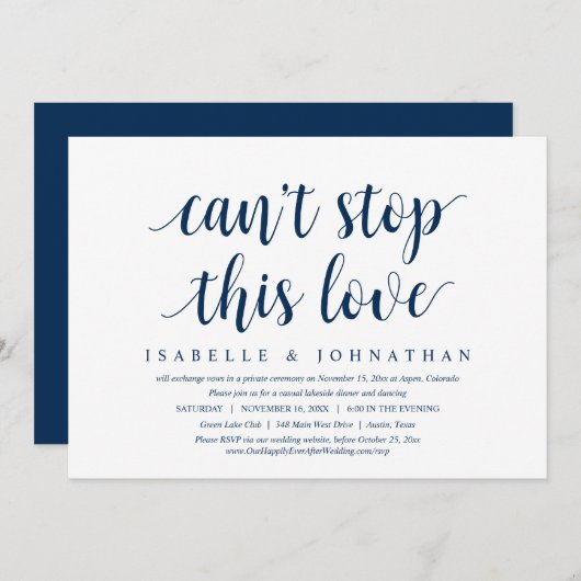 Impossible d'arrêter cet amour, Invitation au dîne (Devant / Derrière)