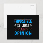 Impossible Is Just An Opinion - Motivation Briefkaart (Voorkant / Achterkant)