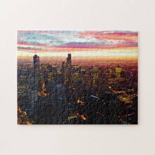 Impossible Puzzle - Coucher de soleil sur Chicago (Horizontal)