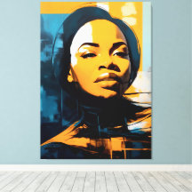 Impressão Em Tela Quadro Rosto de mulher Abstrato