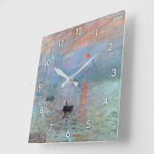 Impressie, Sunrise, Claude Monet Vierkante Klok (Hoek)