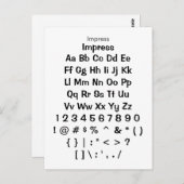 Impressie - Zazzle Font Sampler Sheet Briefkaart (Voorkant / Achterkant)