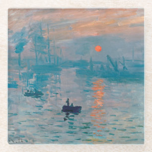 Impressie Zonsopgang Claude Monet Glazen Onderzetter