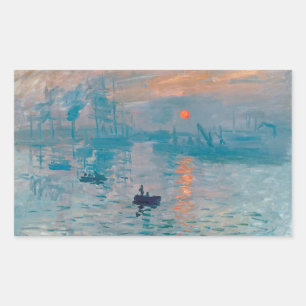 Impressie Zonsopgang Claude Monet  Rechthoekige Sticker