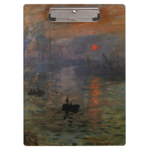 Impressie zonsopgang van Claude Monet, Vintage Kun Klembord