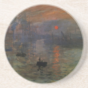 Impressie zonsopgang van Claude Monet, Vintage Kun Zandsteen Onderzetter
