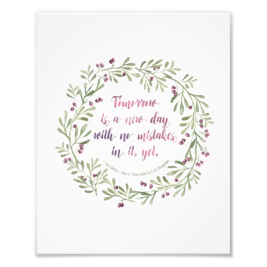 Impression 8x10 - citation Anne of Green Gables (Devant)