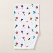 Impression à fleurs violettes et bleues, impressio (Serviette à main)