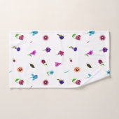 Impression à fleurs violettes et bleues, impressio (Serviette à main)