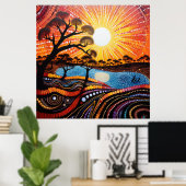 Impression Abstraite couleur brillante psychédéliq (Bureau à domicile)