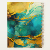 Impression abstraite de bleus et ors séduisants (Dos)