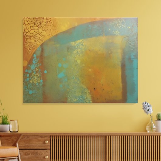 Impression abstraite de plaque Gelli bleu sarcelle (Insitu(Salon))