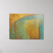 Impression abstraite de plaque Gelli bleu sarcelle (Recto)