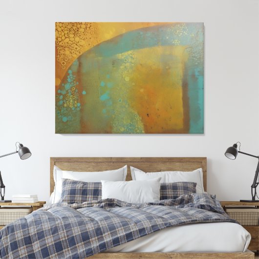 Impression abstraite de plaque Gelli bleu sarcelle (Insitu(Chambre))