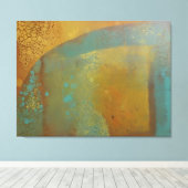 Impression abstraite de plaque Gelli bleu sarcelle (Insitu (Plancher de Bois))