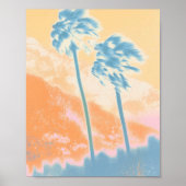 Impression abstraite d'été rétro de palmier tropic (Devant)