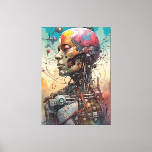 Impression Abstraite en toile cyborg anatomique (Recto)