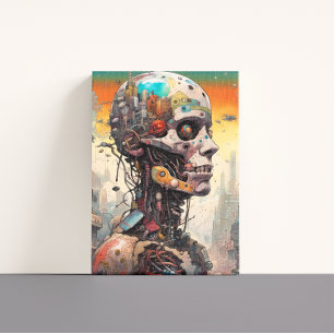 Impression Abstraite en toile cyborg anatomique