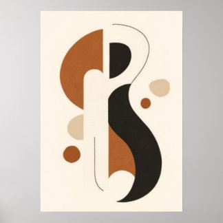 Impression abstraite géométrique minimaliste | Mil